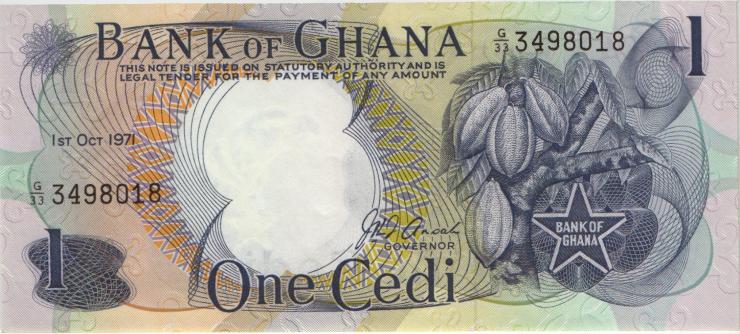 Ghana P.10d 1 Cedi 1971 (1) 