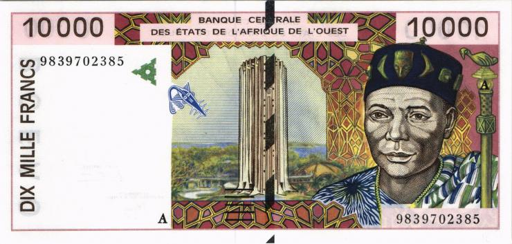 West-Afr.Staaten/West African States P.114Ag 10000 Francs 1998 (1) 