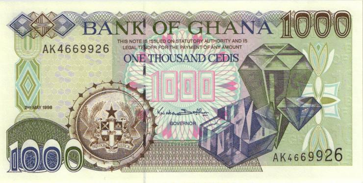 Ghana P.32c 1000 Cedis 2.5.1998 (1) 