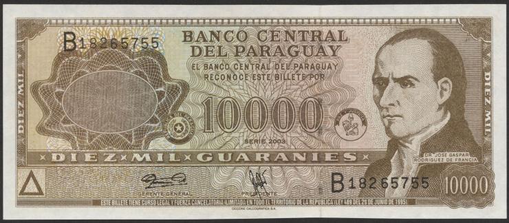 Paraguay P.216b 10000 Guaranies 2003 (1) 