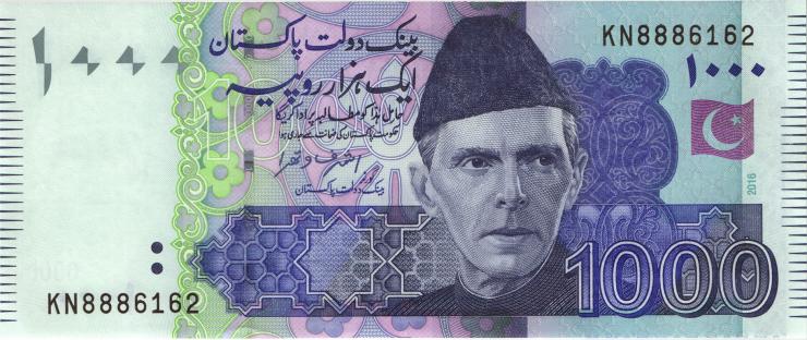 Pakistan P.50k 1000 Rupien 2016 (1) 