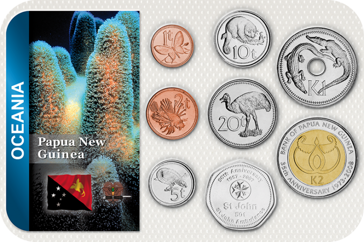 Kursmünzensatz Papua-Neuguinea / Coin Set Papua New Guinea 