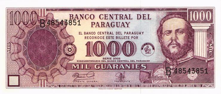 Paraguay P.221 1000 Guaranies 2002 Gedenkbanknote (1) 