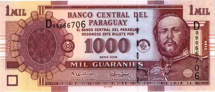 Paraguay P.222b 1000 Guaranies 2005 (1) 