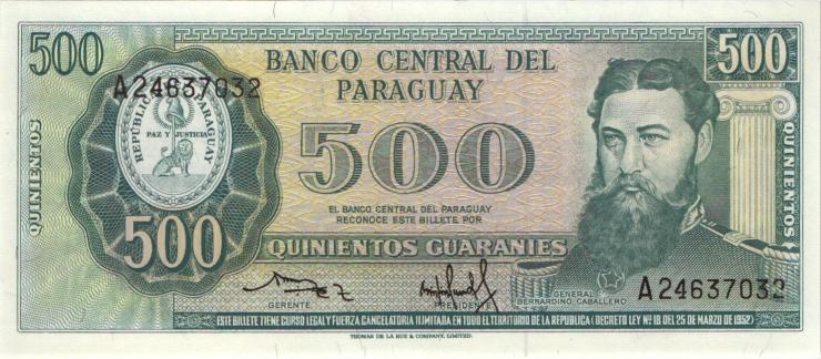 Paraguay P.206 500 Guaranies L.1952 (1982) (1) 