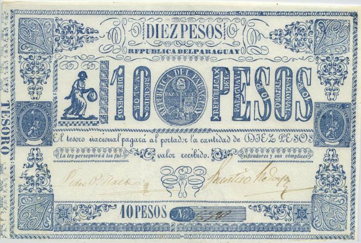 Paraguay P.026 10 Pesos (1865) (1) 