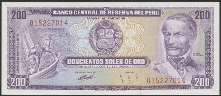 Peru P.103b 200 Soles de Oro 16.5.1974 (1) 