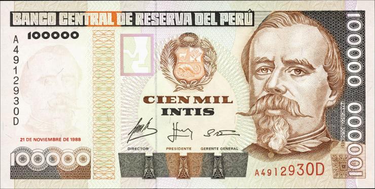Peru P.144 100.000 Intis 21.11.1988 (1) 