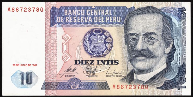 Peru P.129 10 Intis 1987 (1) 