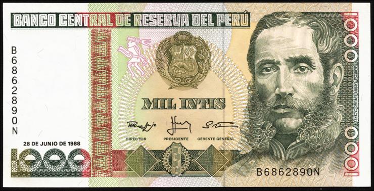 Peru P.136b 1000 Intis 1988 (1) 