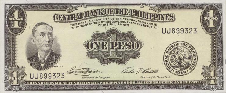 Philippinen / Philippines P.133g 1 Peso (1949) (1) 