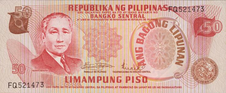 Philippinen / Philippines P.156a 50 Piso (1970) (1) 