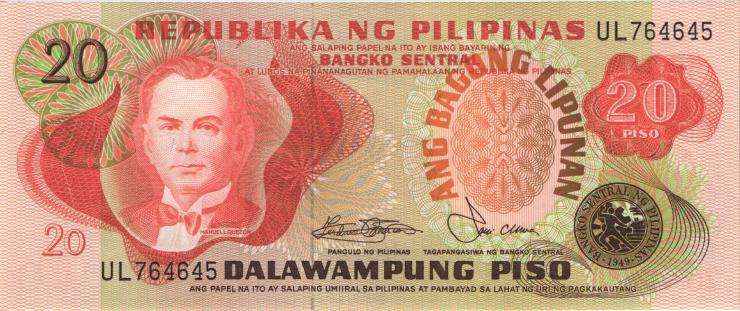 Philippinen / Philippines P.162b 20 Piso (1978)  (1) 