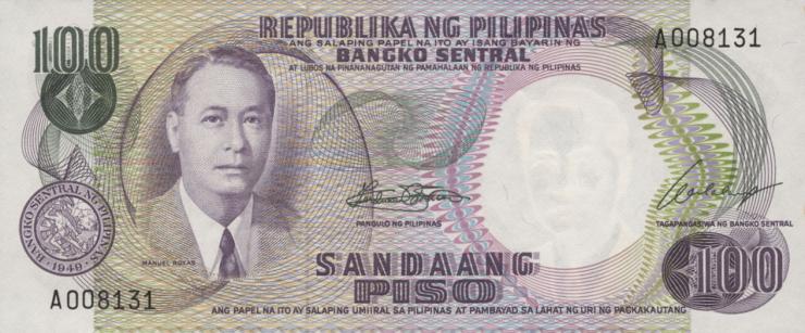 Philippinen / Philippines P.147a 100 Piso (1969) (1) 