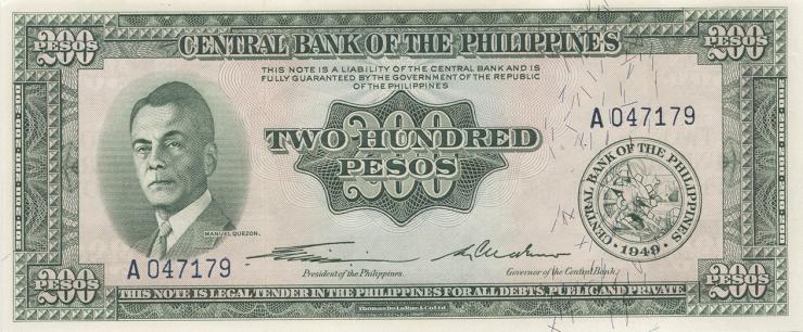 Philippinen / Philippines P.140 200 Pesos (1949-69) (1) 
