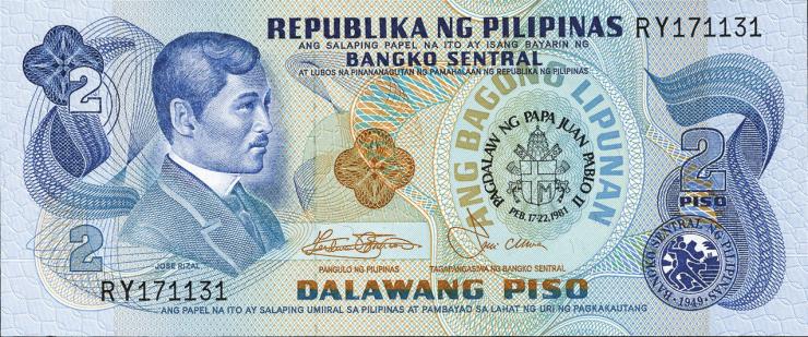 Philippinen / Philippines P.166 2 Piso 1981 (1) 