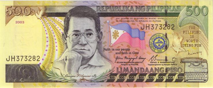 Philippinen / Philippines P.196a 500 Piso 2003 (1) 