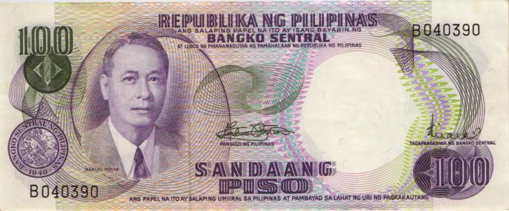 Philippinen / Philippines P.147b 100 Piso (1969) (1) 