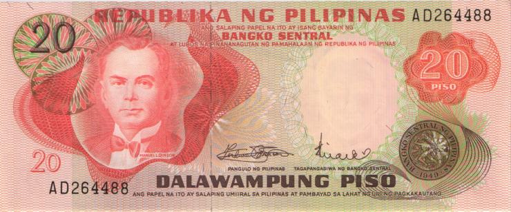 Philippinen / Philippines P.150a 20 Piso (1970) (1) 