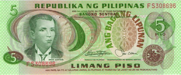Philippinen / Philippines P.160c 5 Piso (1978)  (1) 