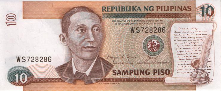 Philippinen / Philippines P.169c 10 Piso o.D. (1) 