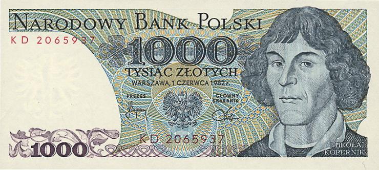 Polen / Poland P.146c 1000 Zlotych 1982 Kopernikus (1) 