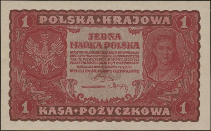 Polen / Poland P.023 1 Marka 1919 (1) 
