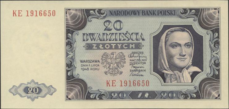Polen / Poland P.137 20 Zlotych 1948 KE (1) 