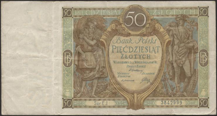 Polen / Poland P.071 50 Zlotych 1929 (3) 