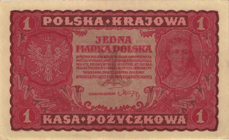 Polen / Poland P.023 1 Marka 1919 (2) 