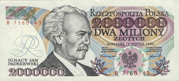 Polen / Poland P.158b 2.000.000 Zlotych 1992 (1) 