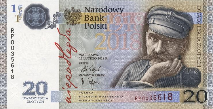 Polen / Poland P.192 20 Zlotych 2018 100 Jahre Unabhängigkeit (1) 