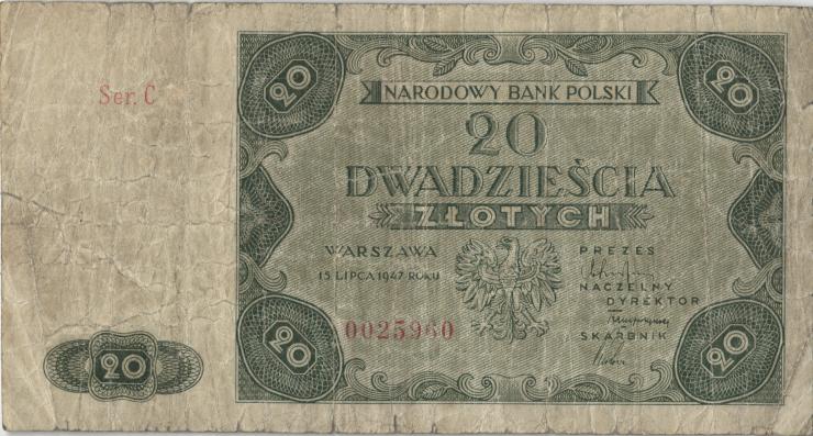 Polen / Poland P.130 20 Zlotych 1947 (5) 