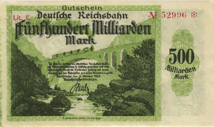 PS1276 Reichsbahn Karlsruhe 500 Milliarden  Mark 1923 (1) 