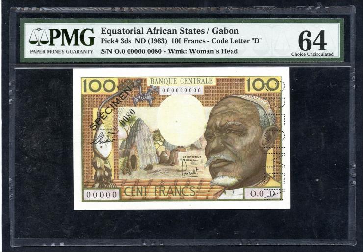 Äquat.-Afrikan.-Staaten P.03ds 100 Francs (1963) (1) 