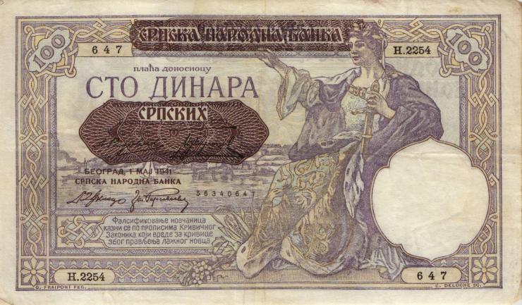 R.601: Serbien 100 Dinara 1941 (3) 