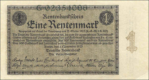 R.154a: 1 Rentenmark 1923 (1/1-) 