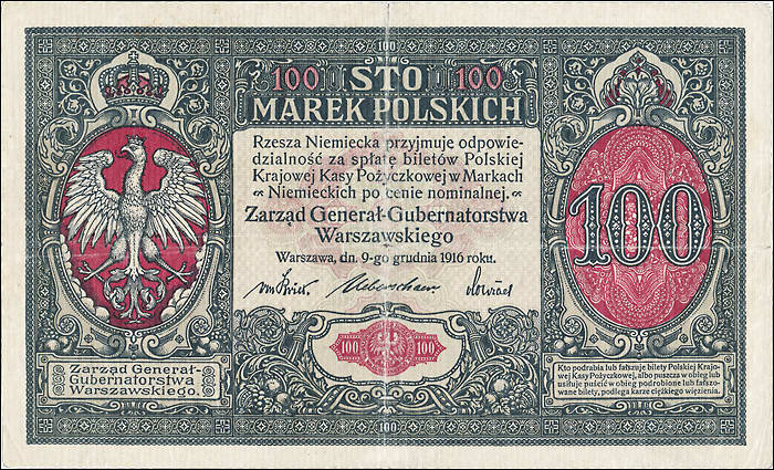 R.455: Besetzung Polen 100 Marek 1917 "General" (3) 