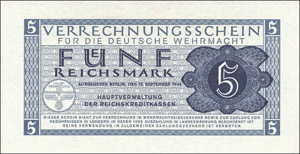 R.512: Wehrmachts-Verrechnungsschein 5 Reichsmark 1944 (1) 