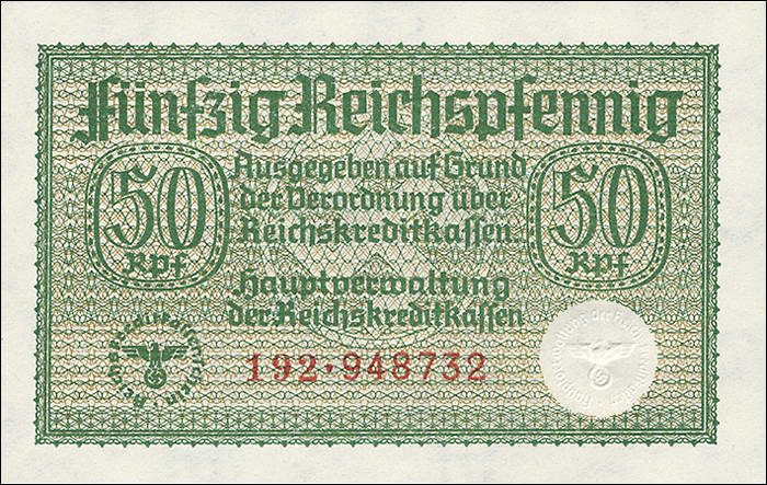 R.550a:  50 Rpfg. (1939) Reichskreditkasse (1) 