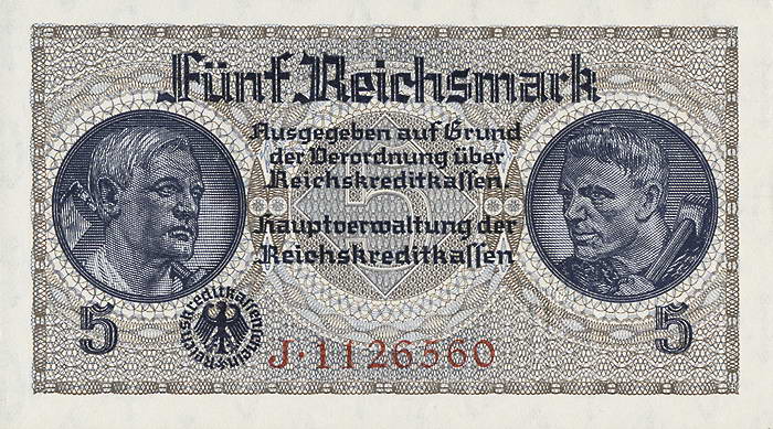 R.553a:  5 Reichsmark (1939) Reichskreditkasse (1) 