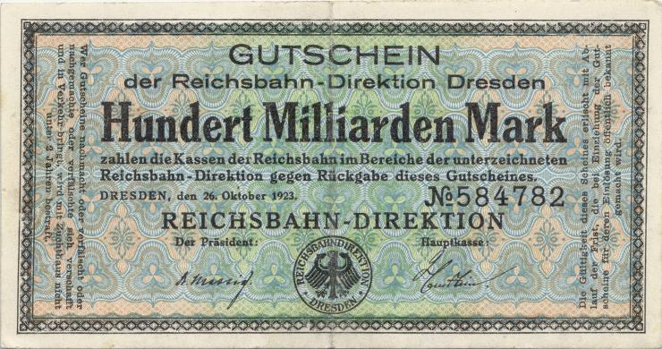 PS1179 Reichsbahn Dresden 100 Milliarden Mark 1923 (3) 
