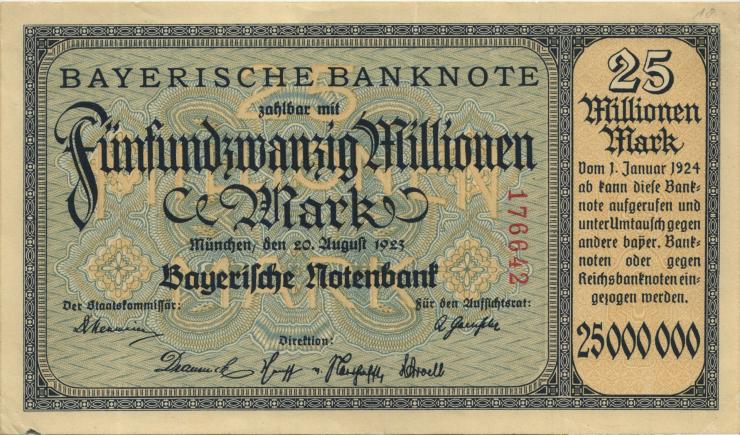 R-BAY 14: 25 Millionen Mark 1923 (3+) 