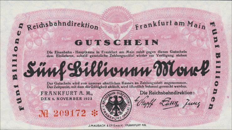 PS1227 Reichsbahn Frankfurt 5 Billionen Mark 1923 (1) 