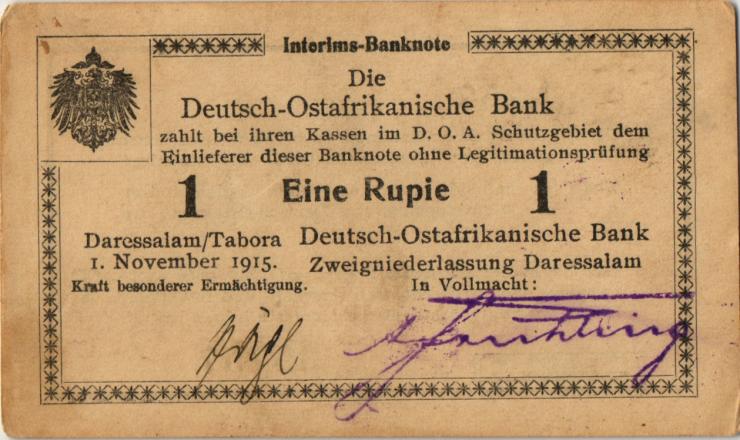R.916m: Deutsch-Ostafrika 1 Rupie 1915 T (1-) 