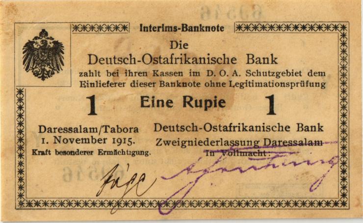 R.916p: Deutsch-Ostafrika 1 Rupie 1915 Y (1/1-) 