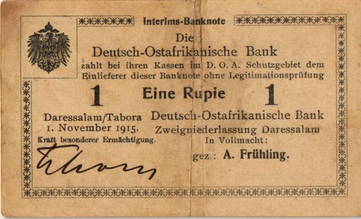 R.918e: Deutsch-Ostafrika 1 Rupie 1915 G (3) 