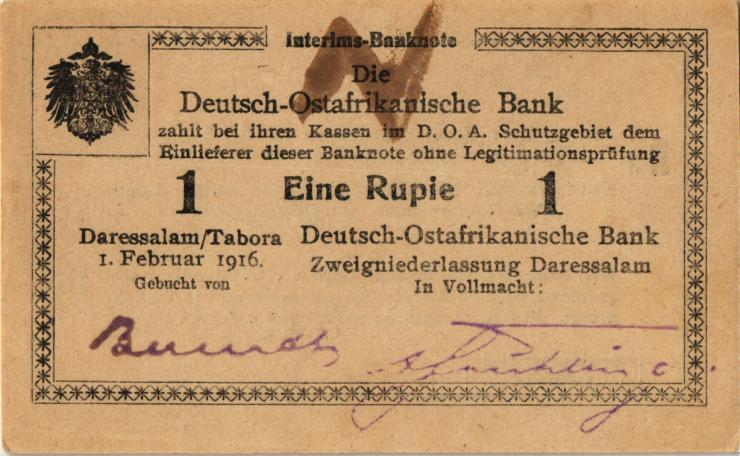 R.928h: Deutsch-Ostafrika 1 Rupie 1916 N2 (1-) 