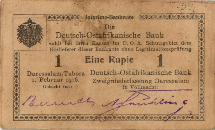 R.928k: Deutsch-Ostafrika 1 Rupie 1916 Q2 (2) 