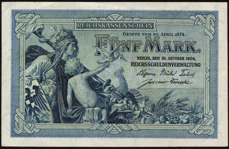 R.022a: 5 Mark 1904 (1-) 